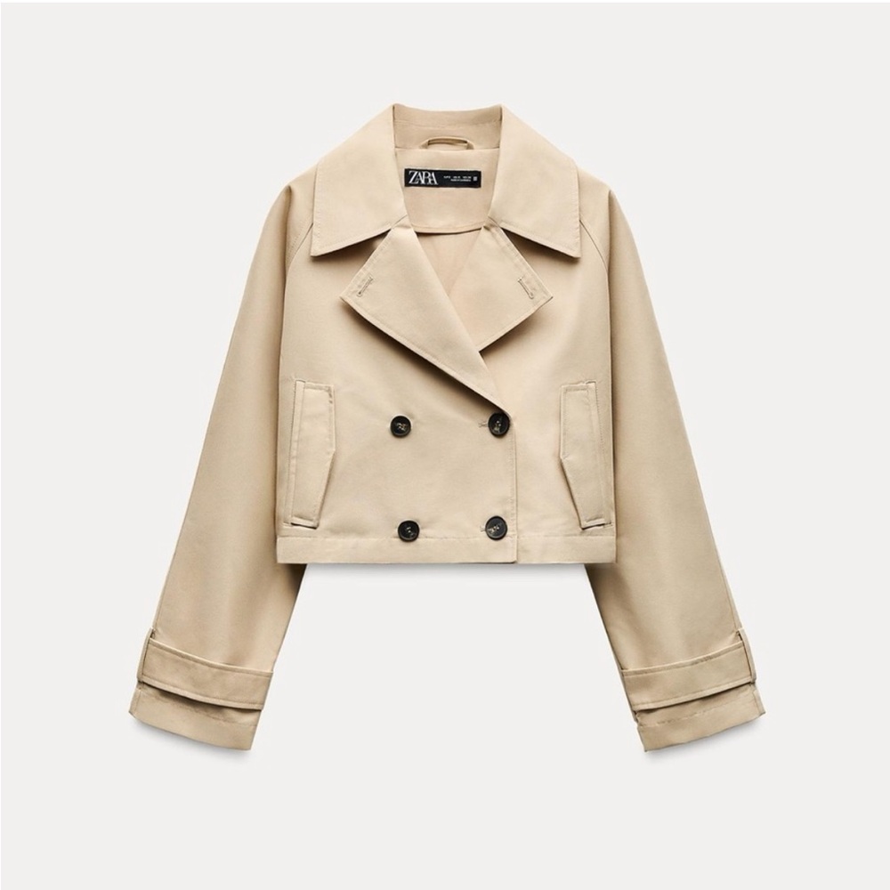 NWOT Zara Short double breasted Trench Sz S